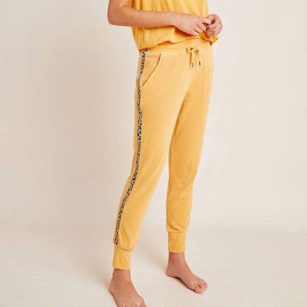 Sundry Yellow Leopard Stripe Jogger Pants | Women’s Size 0 Extra Small